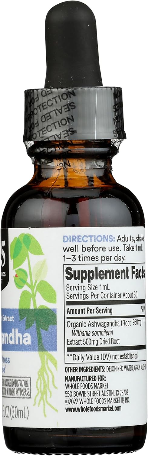Whole Foods Market 365 Ashwagandha Full Spectrum Extract - 1 Fl Oz for Healthy Stress Response