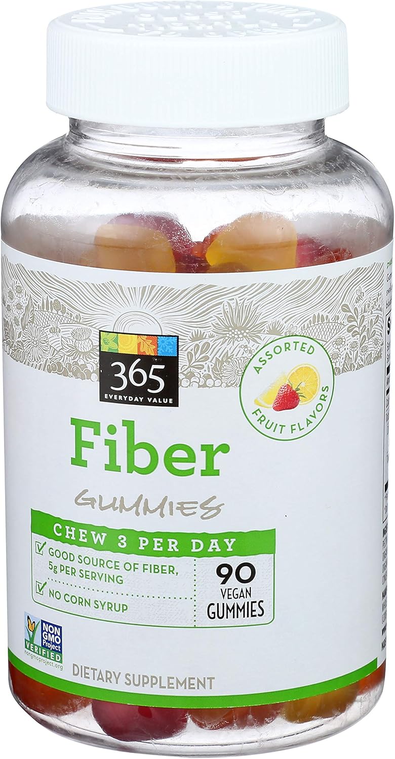 Whole Foods Market 365 Fiber Gummy Supplement - 90 Count, Pack of 2