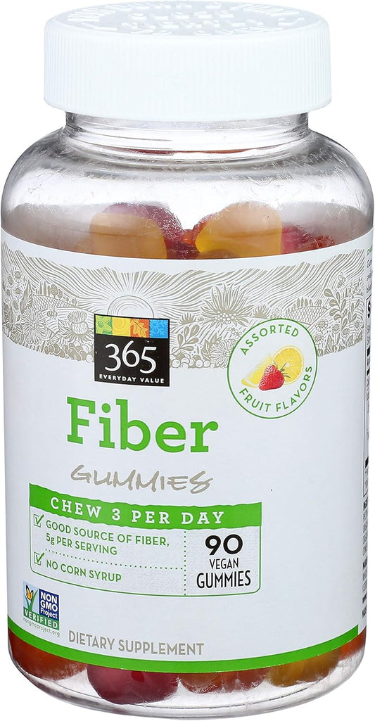 Whole Foods Market 365 Fiber Gummy Supplement - 90 Count, Pack of 2
