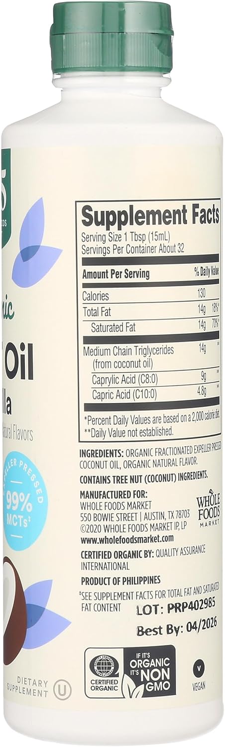 Whole Foods Market 365 Organic Vanilla MCT Oil - 16 Fl Oz