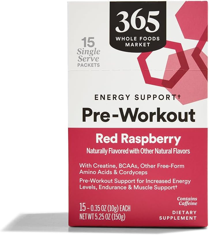 Whole Foods Market 365 Preworkout Raspberry Red Packets - 15 Count, 0.35 Ounce