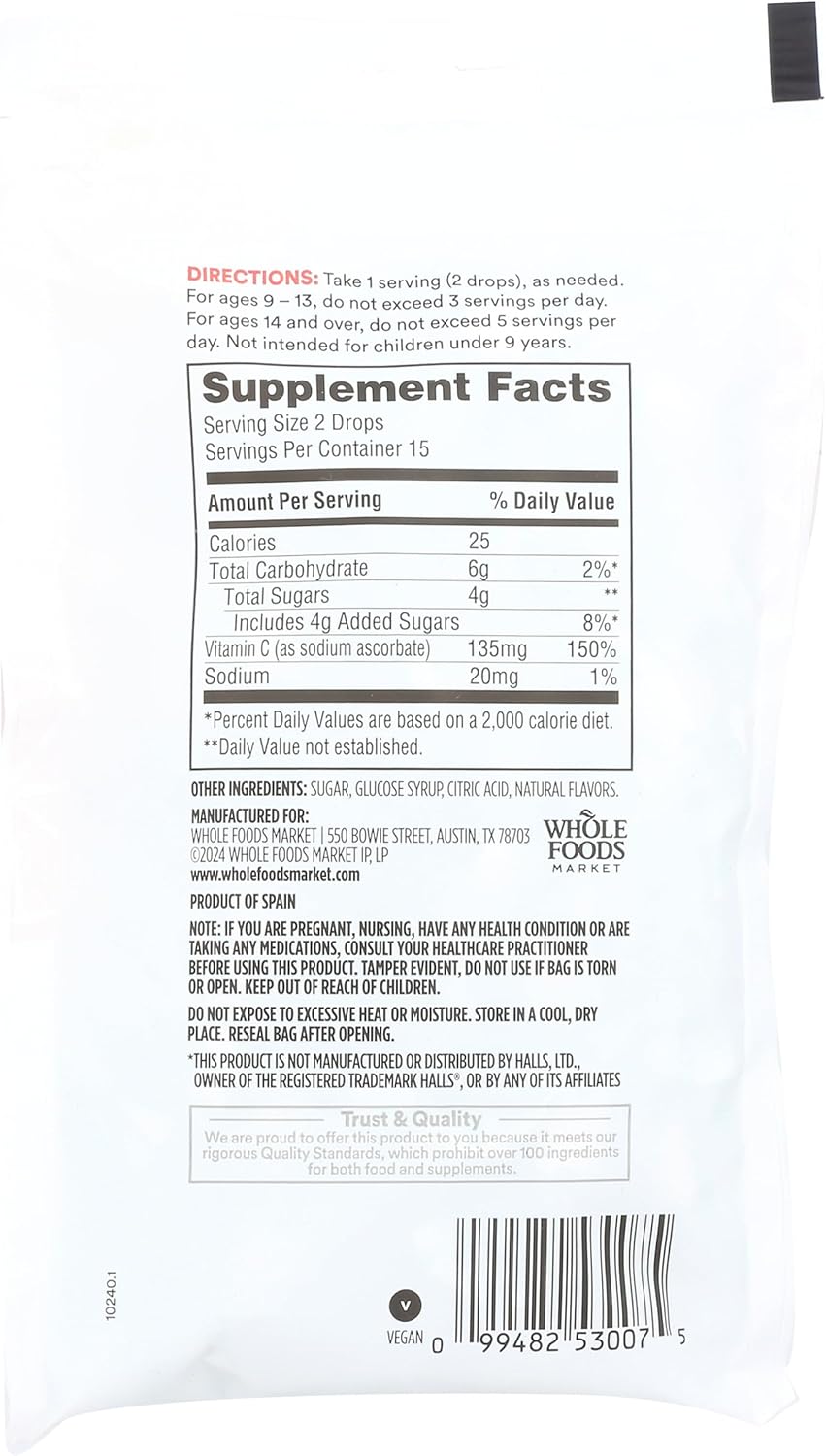Whole Foods Market 365 Vitamin C Lozenges - 30 Count - Immune Support Supplement