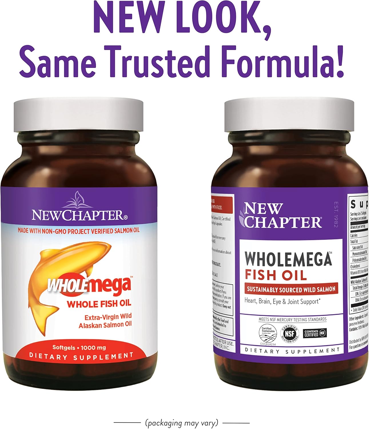 Wholemega Wild Alaskan Salmon Fish Oil Supplement with Omega-3, Vitamin D3, and Astaxanthin - 30 Count