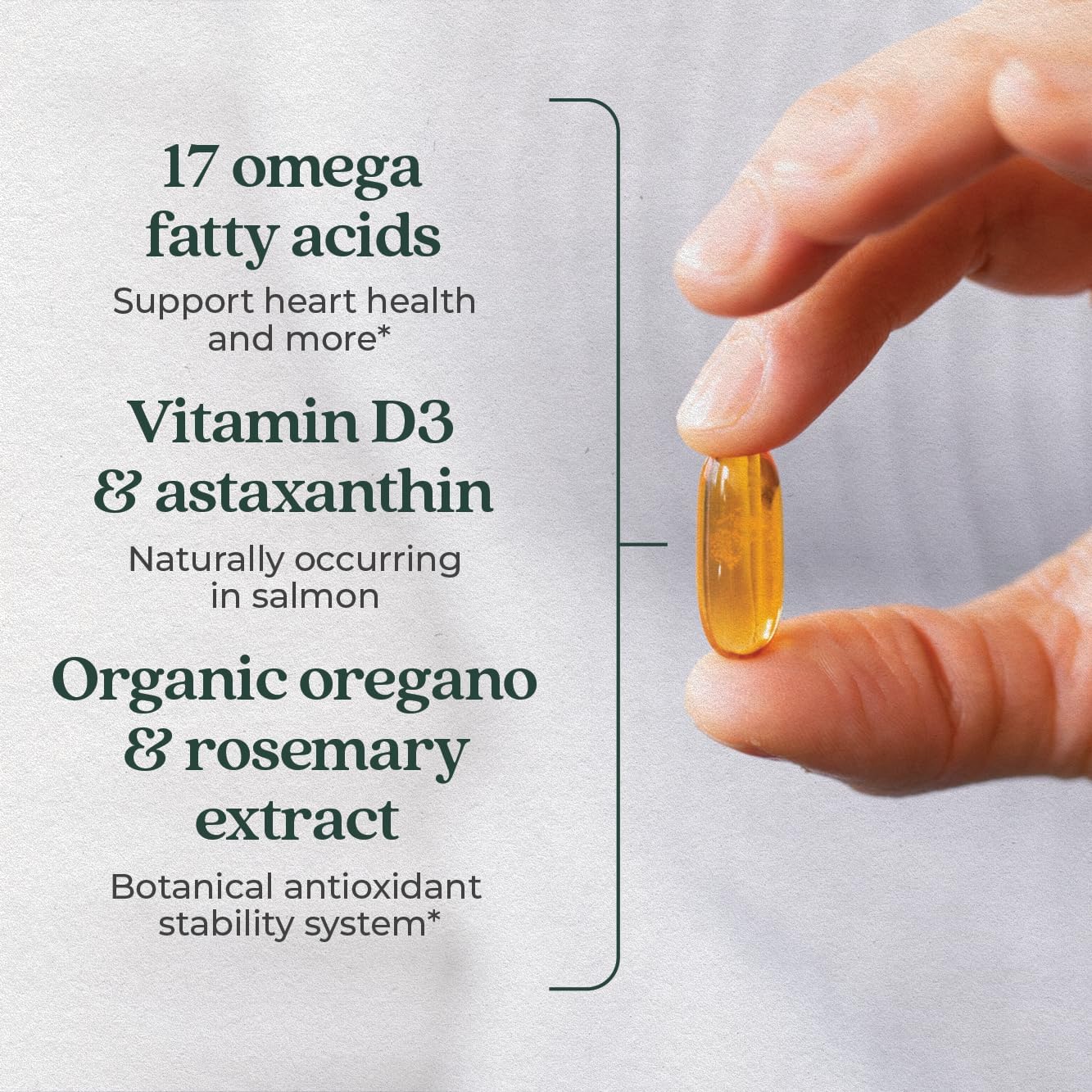 Wholemega Wild Alaskan Salmon Oil Supplement with Omega-3, Vitamin D3, Astaxanthin - 180 ct, 1000mg Softgels