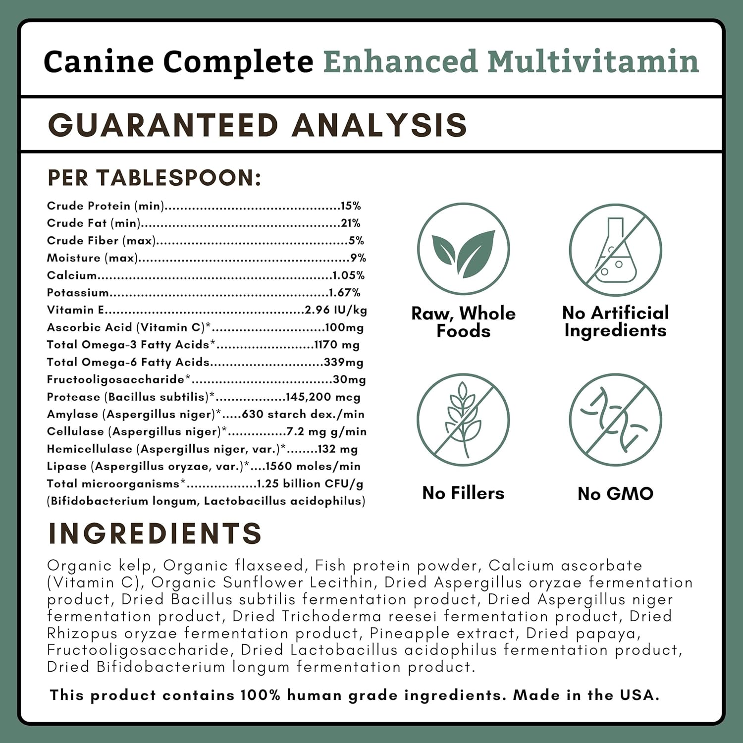 Wholistic Pet Organics Canine Complete Dog Multivitamin Powder - 2 Lb - Immune System & Health Support for Dogs