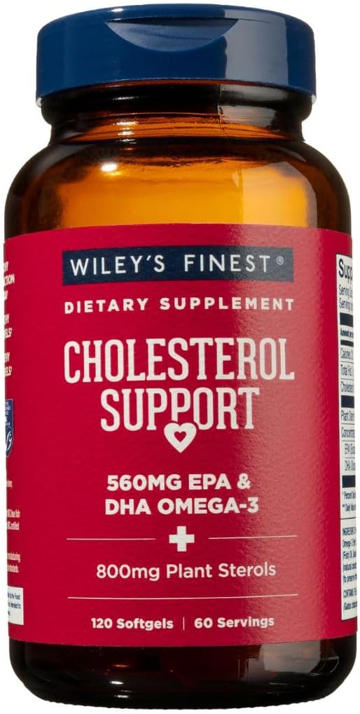 Wild Alaskan Fish Oil Cholesterol Support Softgels - Heart Health Supplement with 560mg Omega-3s - 120 Capsules for Men and Women