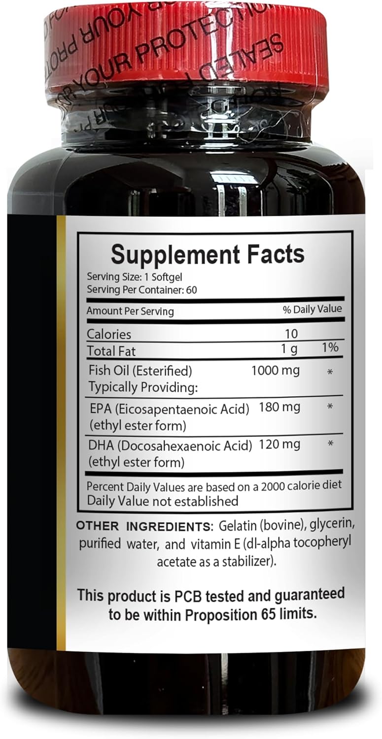 Wild Alaskan Salmon Oil Softgels - Omega 3 Fish Oil Supplements for Memory and Focus - 60 ct. Bottle