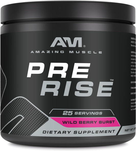 Wild Berry Burst Pre-Workout Powder Supplement for Men & Women with Caffeine & Beta-Alanine - 25 Servings