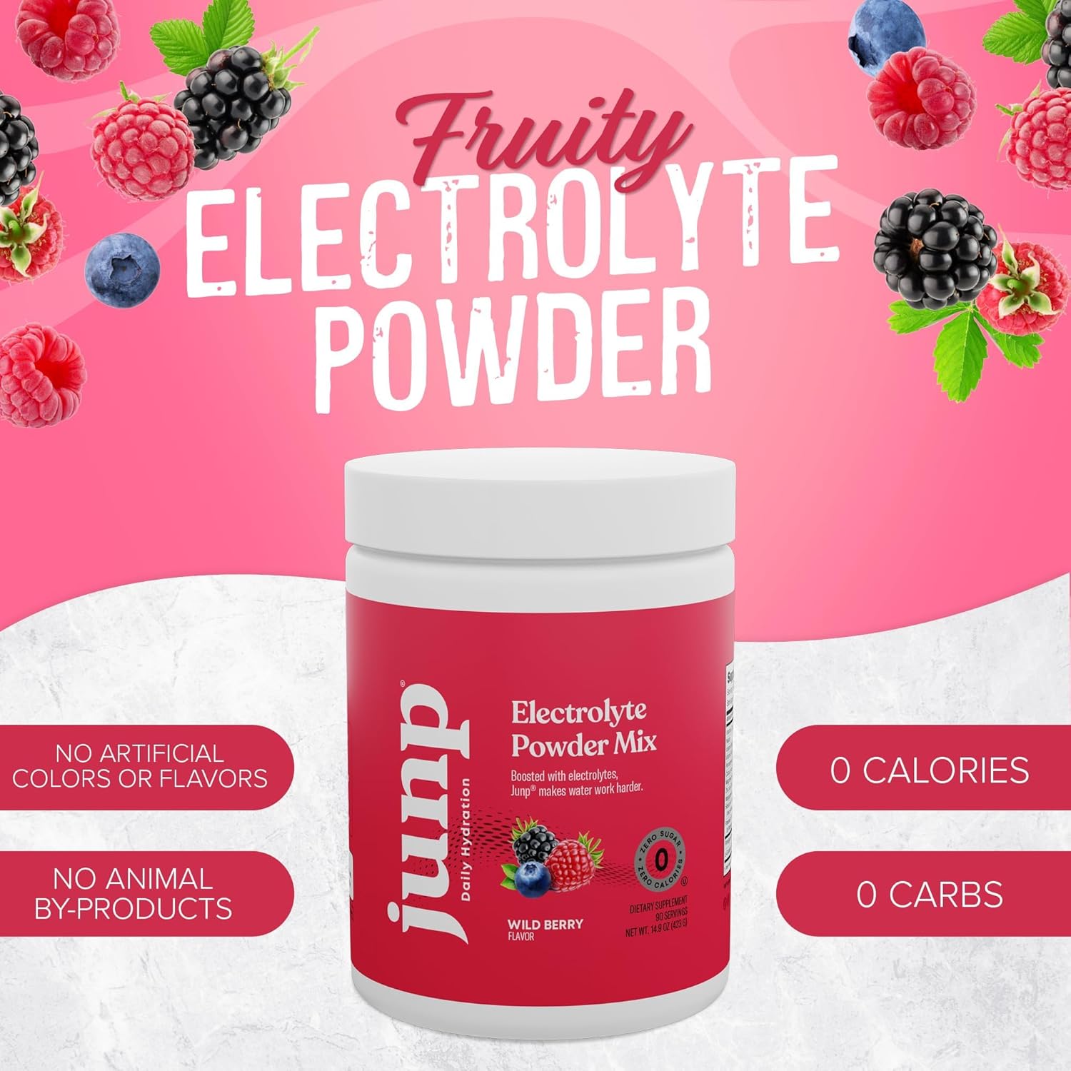 Wild Berry Electrolyte Powder Drink Mix - 180 Servings, Sugar Free, Keto Friendly, Potassium & Salt Hydration Powder with Zero Calories