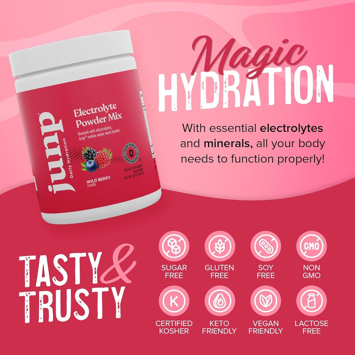 Wild Berry Electrolyte Powder Drink Mix - 180 Servings, Sugar Free, Keto Friendly, Potassium & Salt Hydration Powder with Zero Calories