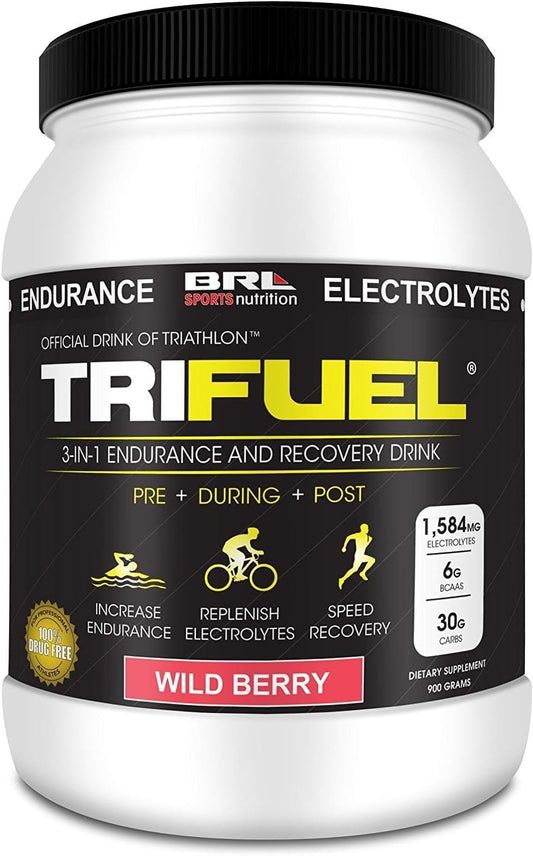 Wild Berry TriFuel: 3-in-1 Endurance & Recovery Drink with Hydration, BCAA, Electrolytes
