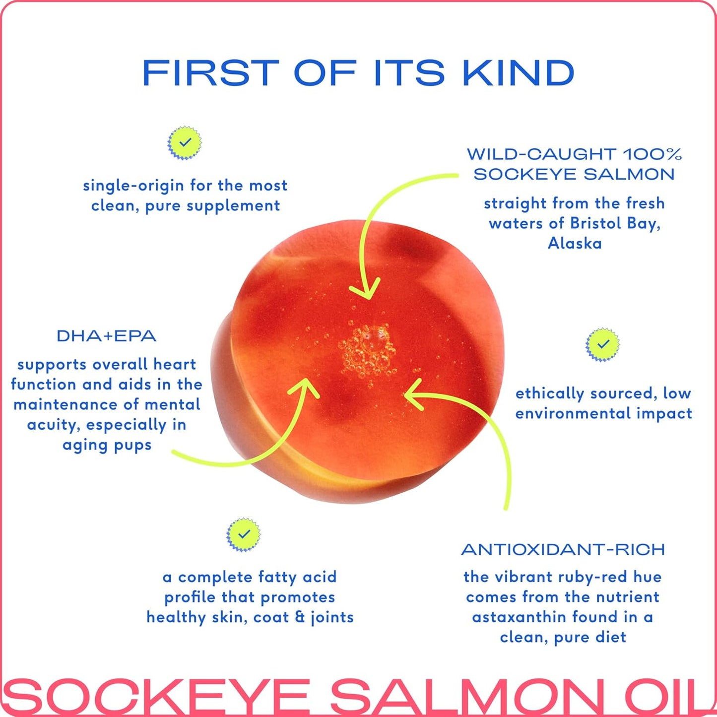 Wild-Caught Alaskan Sockeye Salmon Oil for Dogs & Cats - Omega-3 Fish Oil Supplement for Skin, Coat, Joint, & Heart Health - Anti-Inflammatory - 8 oz