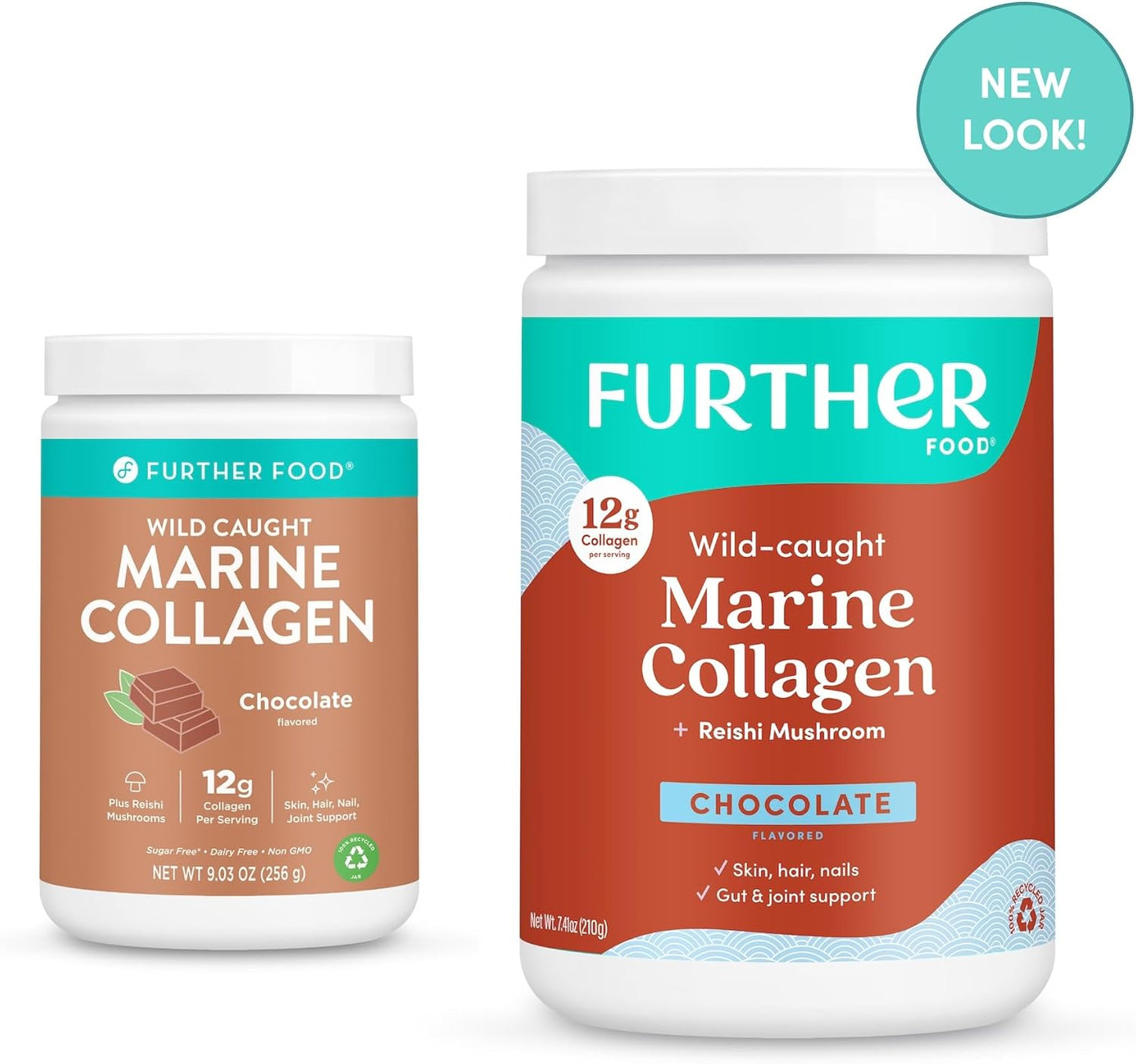 Wild Caught Chocolate Marine Collagen Peptides Powder - Type 1, 2 & 3, Gut & Joint Support - Hair, Skin, Nails - 7.41 oz Sugar-Free Formula - Sustainable