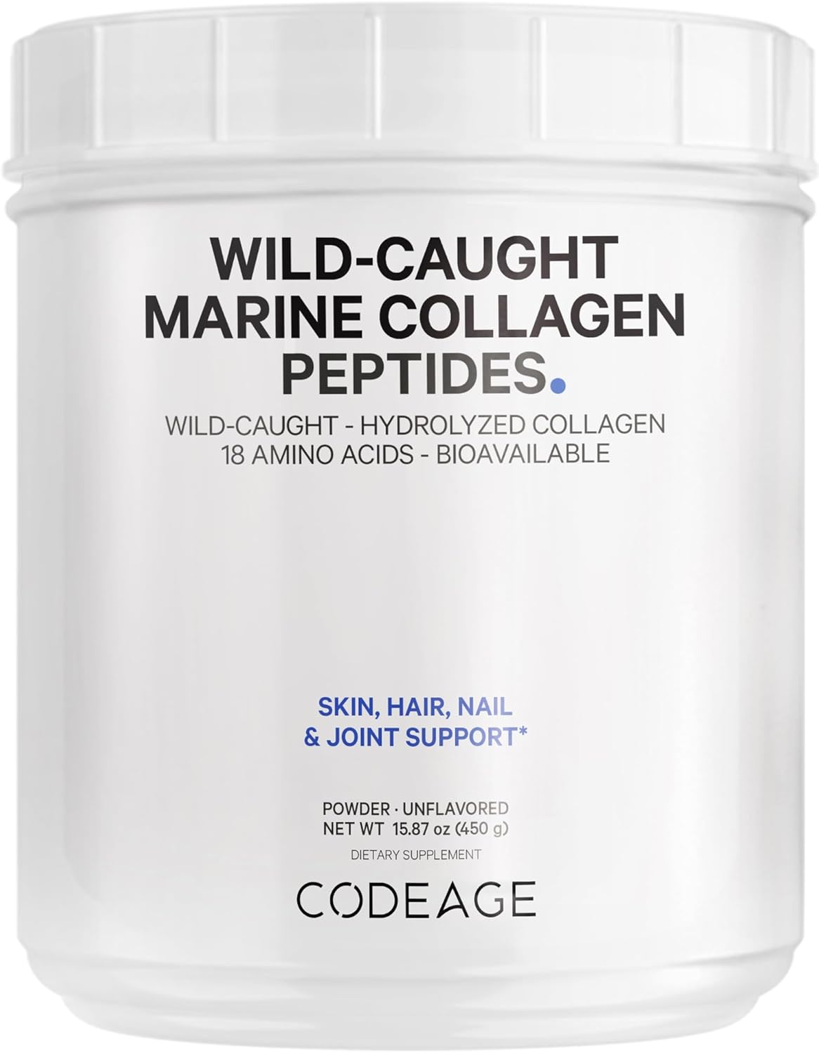 Wild-Caught Hydrolyzed Fish Collagen Peptides Powder - Type 1 & 3 Protein Supplement - Amino Acids for Skin, Hair, Nails - Paleo Friendly - Non-GMO - 15.87 oz