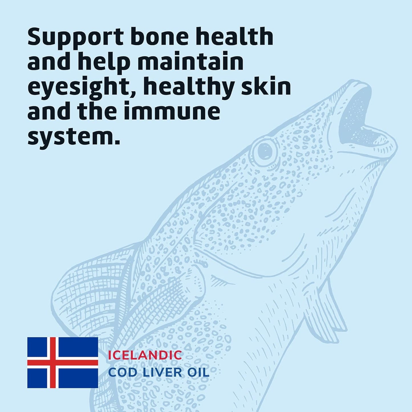 Wild-Caught Icelandic Cod Liver Oil Liquid - Pure Omega-3 Fish Oil Supplement 4 FL OZ