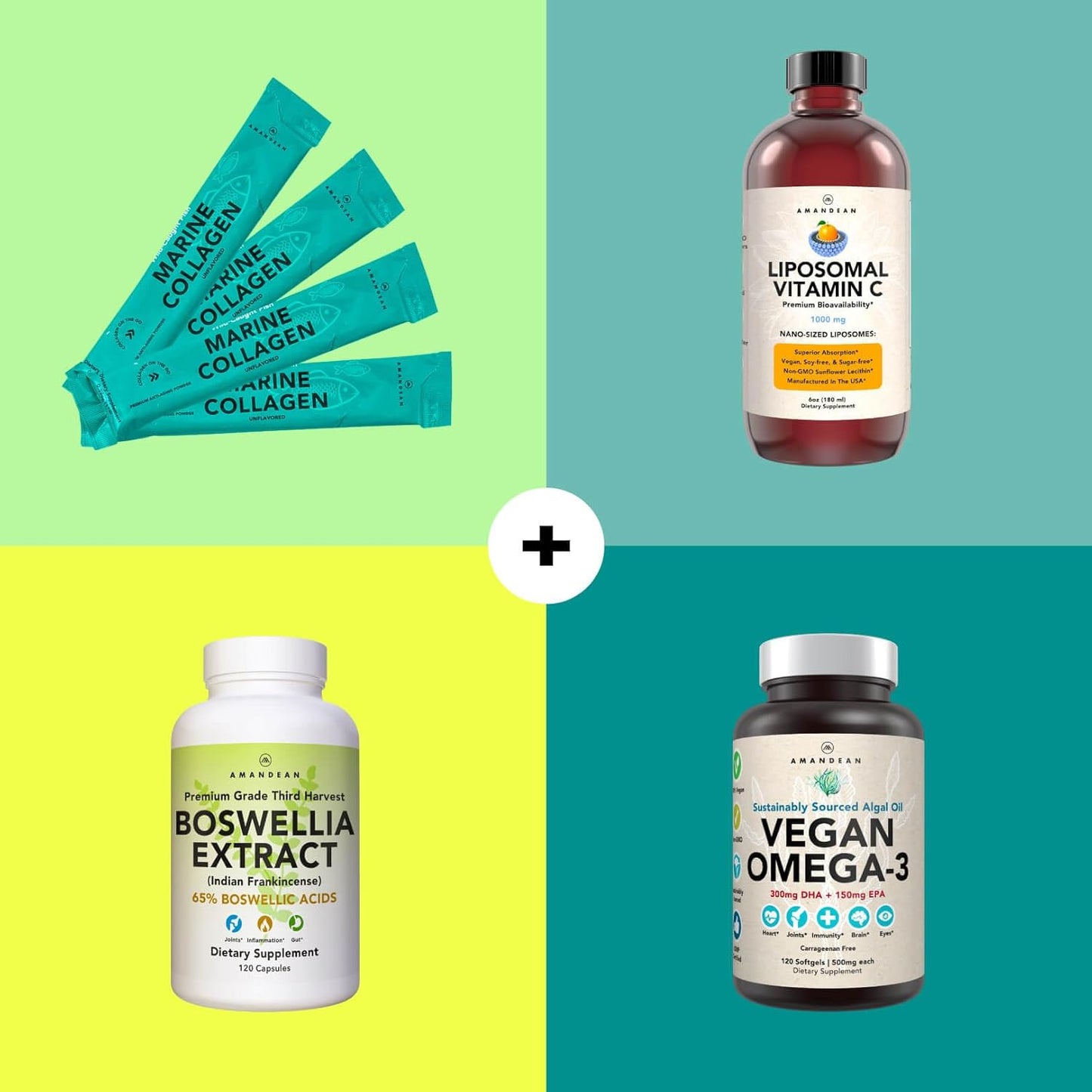 Wild-Caught Marine Collagen Peptides Powder Stick Packs - 30 Single Use Packets for Hair, Skin & Nails - Non-GMO, Zero Carbs, High Bioavailability