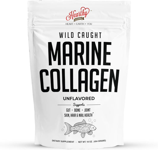 Wild-Caught Marine Collagen Powder 16 Oz - Non-GMO & Keto Certified - Easy to Mix - 45 Servings
