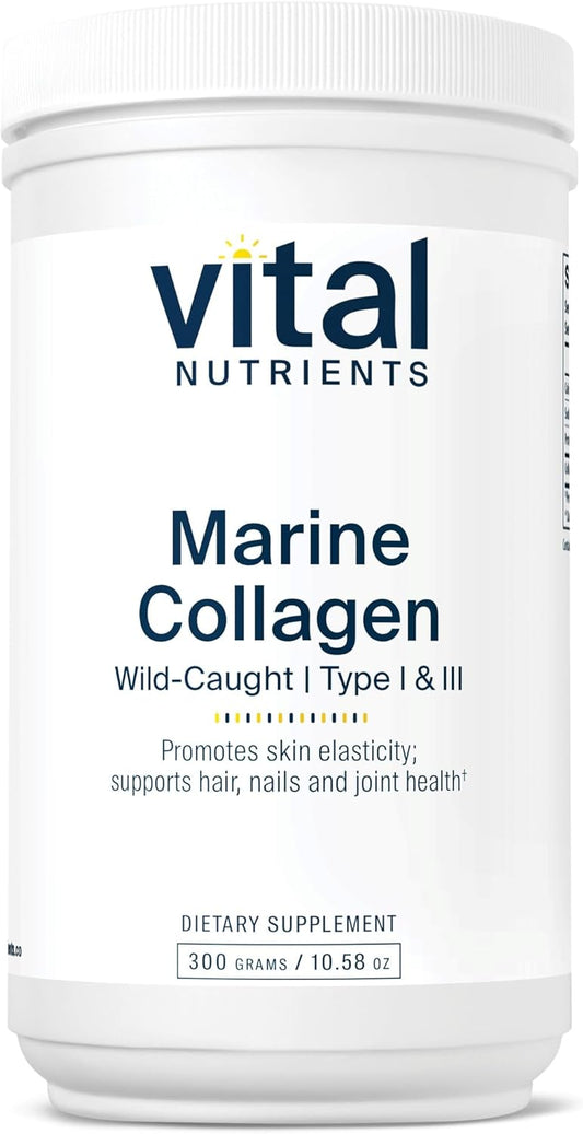 Wild-Caught Marine Collagen Powder for Hair, Skin, Nails & Joints | Type I & III Collagen Supplement (300g) | Unflavored, Gluten-Free