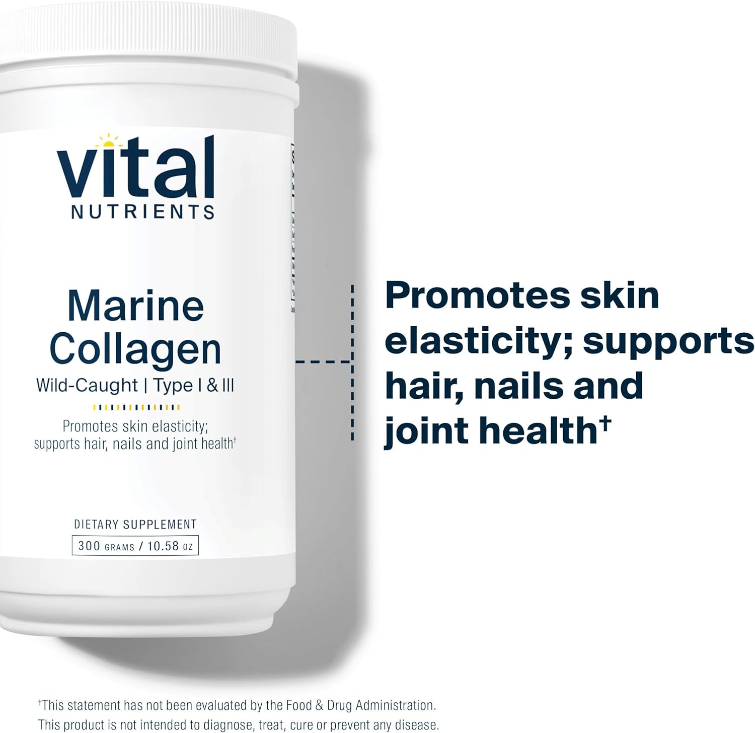 Wild-Caught Marine Collagen Powder for Hair, Skin, Nails & Joints | Type I & III Collagen Supplement (300g) | Unflavored, Gluten-Free