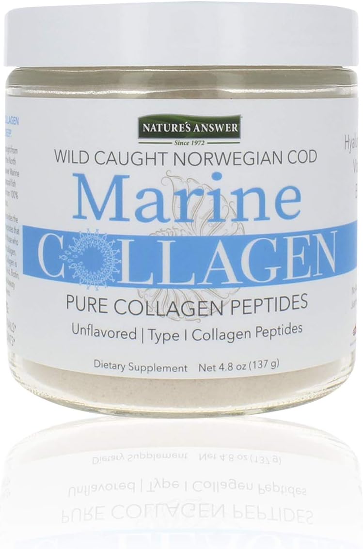 Wild Caught Norwegian Cod Marine Collagen Liquid with Hyaluronic Acid & Biotin for Healthy Hair, Skin, Nails, Bones, Joints - 4.8oz