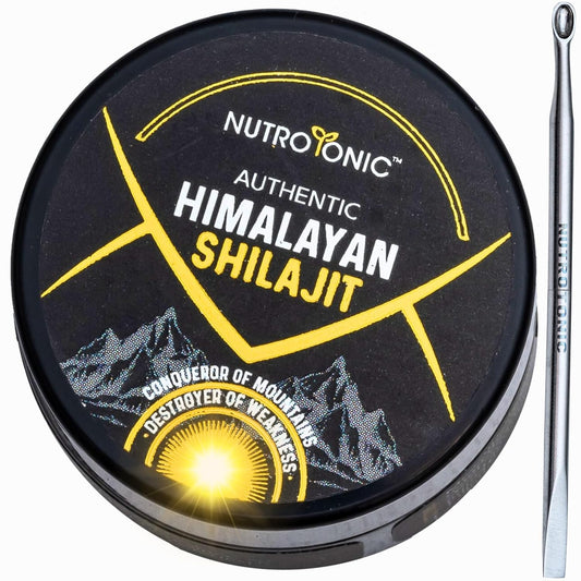 Wild-Crafted Himalayan Shilajit Resin for Brain, Heart, and Cellular Health | NutroTonic Authentic Product | 40X Nanofiltered & Sun Dried | Fulvic & Humic Acid | 5G Resin