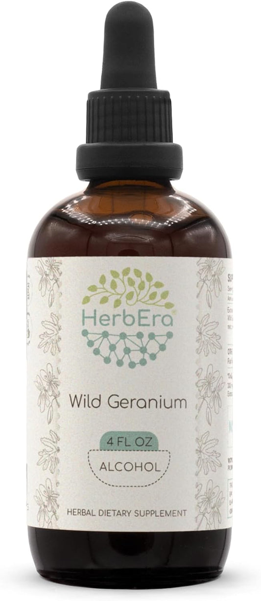 Wild Geranium Alcohol Herbal Extract Tincture - 4 fl oz - HerbEra A120 - Geranium maculatum Dried Root