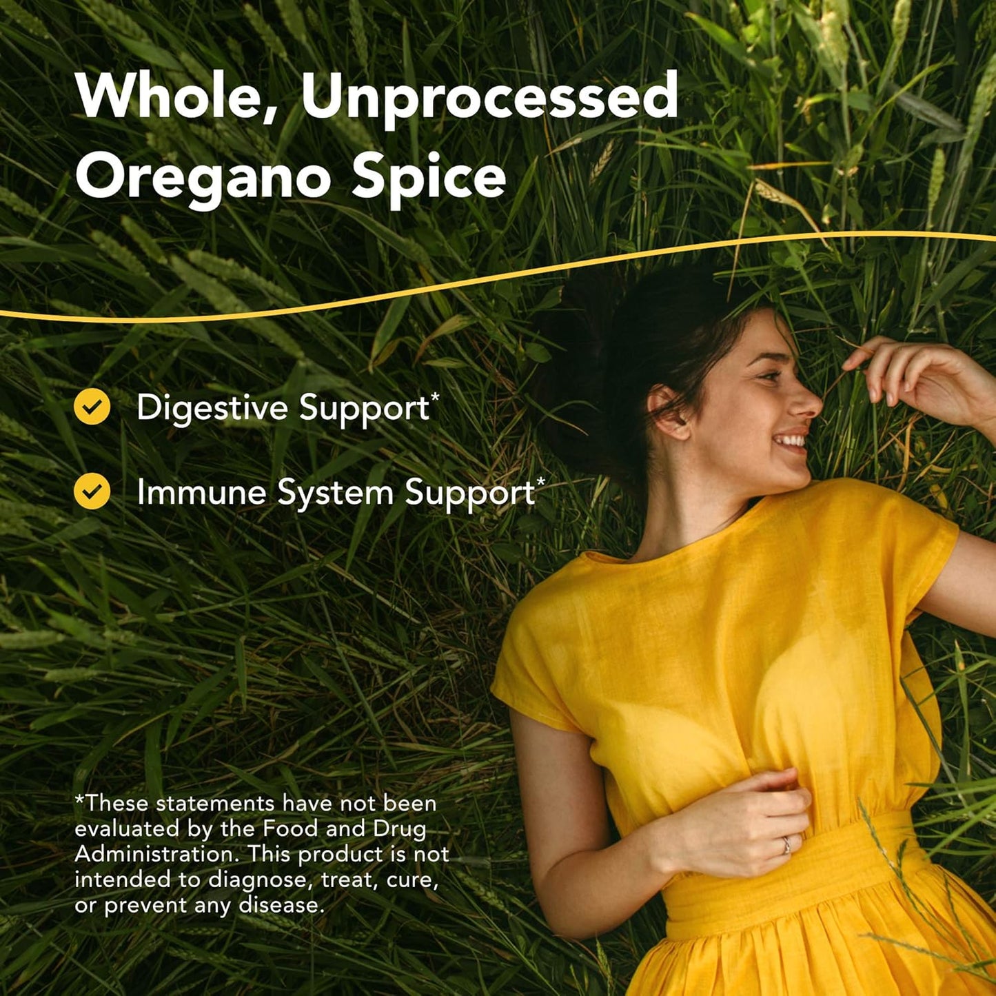 Wild Oregano Supplement Capsules for Digestive & Immune Support - Non-GMO - 90 Servings