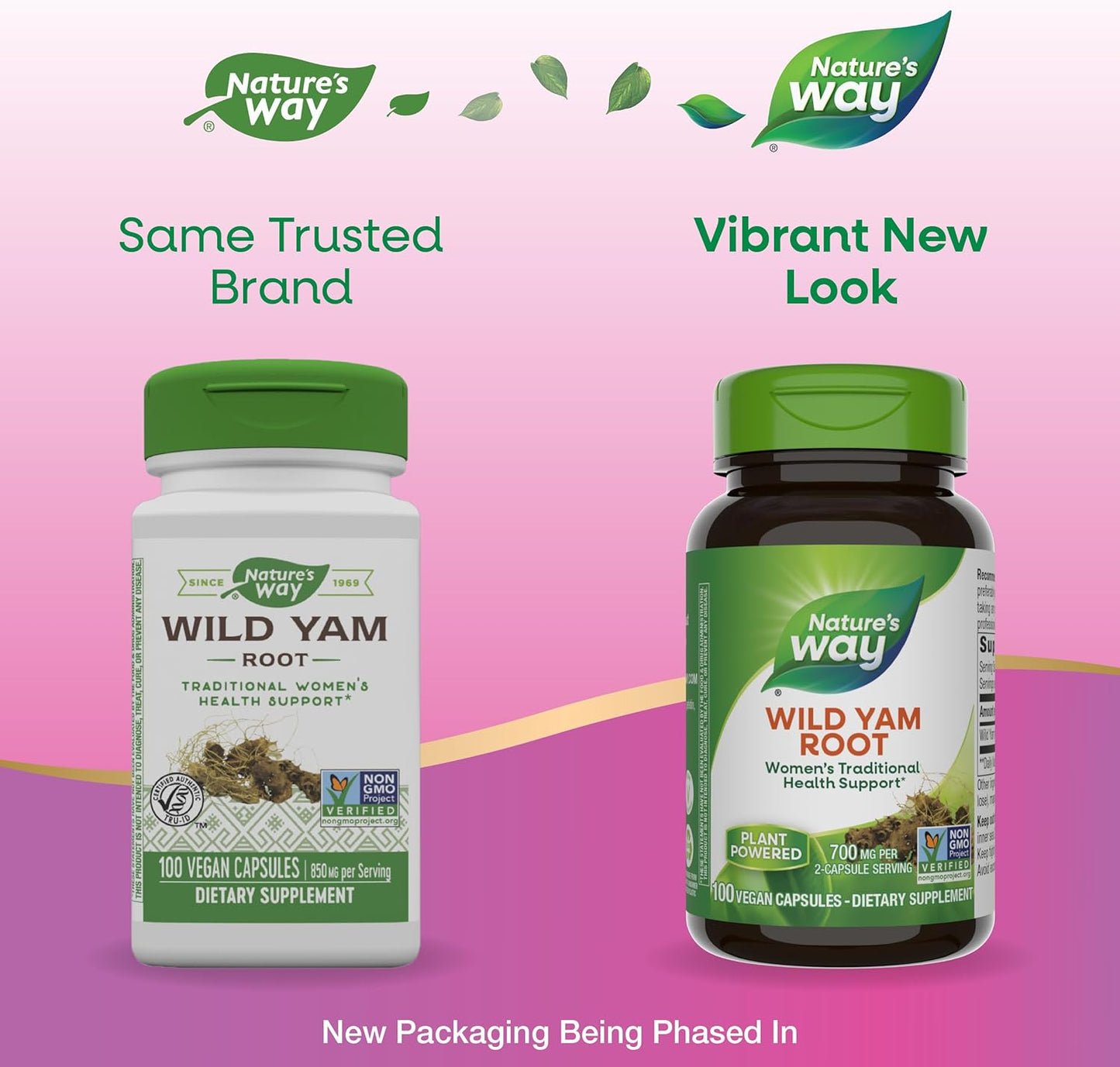 Wild Yam Root Capsules for Women's Health Support - 700mg, Non-GMO, 100 Vegan Capsules - Nature's Way