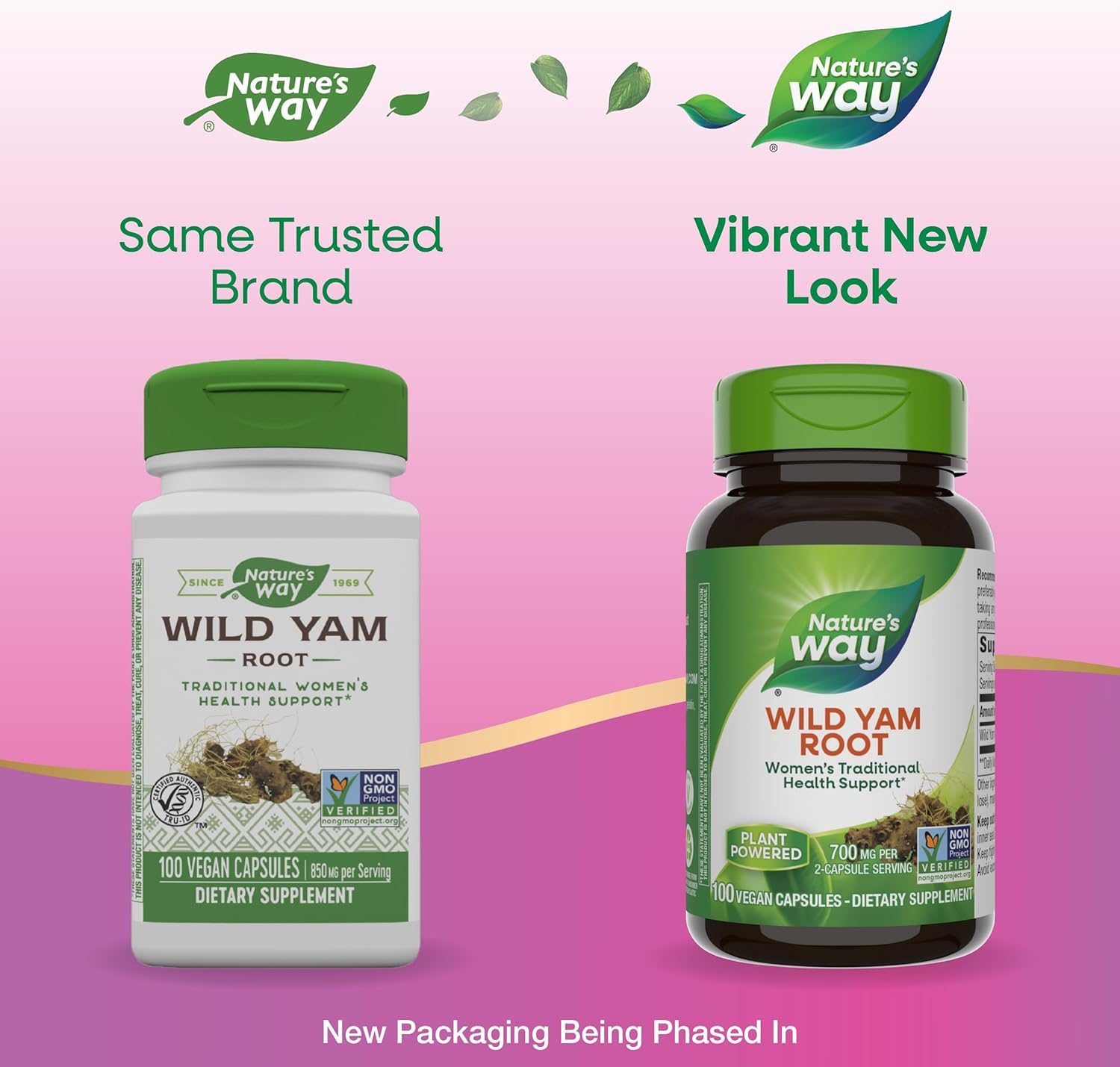Wild Yam Root Capsules for Women's Health Support - 700mg, Non-GMO, 100 Vegan Capsules - Nature's Way