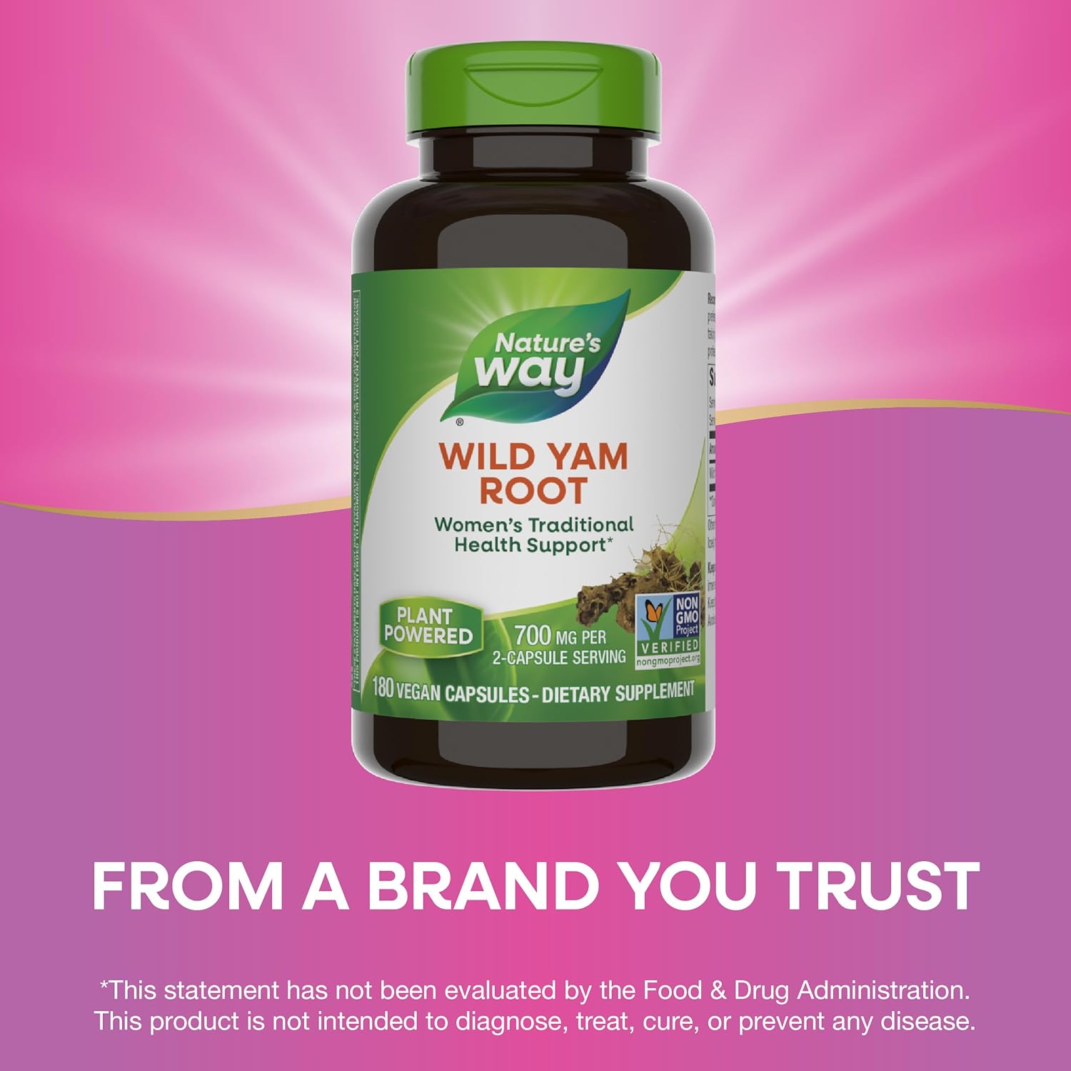 Wild Yam Root Capsules for Women's Traditional Health Support - 700mg per Serving, Non-GMO, 180 Vegan Capsules