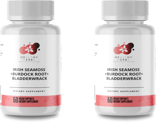 Wildcrafted Sea Moss Capsules | 2280mg Advanced Ocean Greens Complex | Irish Sea Moss Superblend | Vegan & Non-GMO | US-Made (2-Pack)