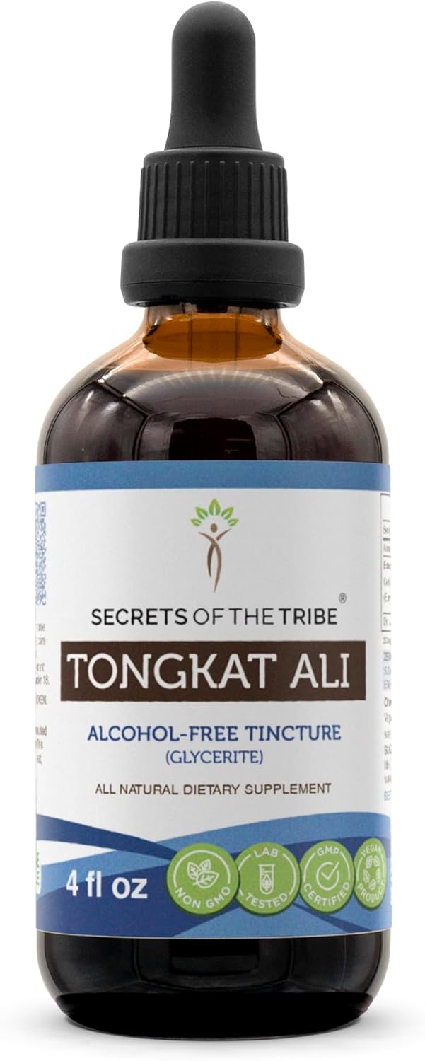 Wildcrafted Tongkat Ali Alcohol-Free Tincture Liquid Extract (4 fl oz) - Secrets of the Tribe