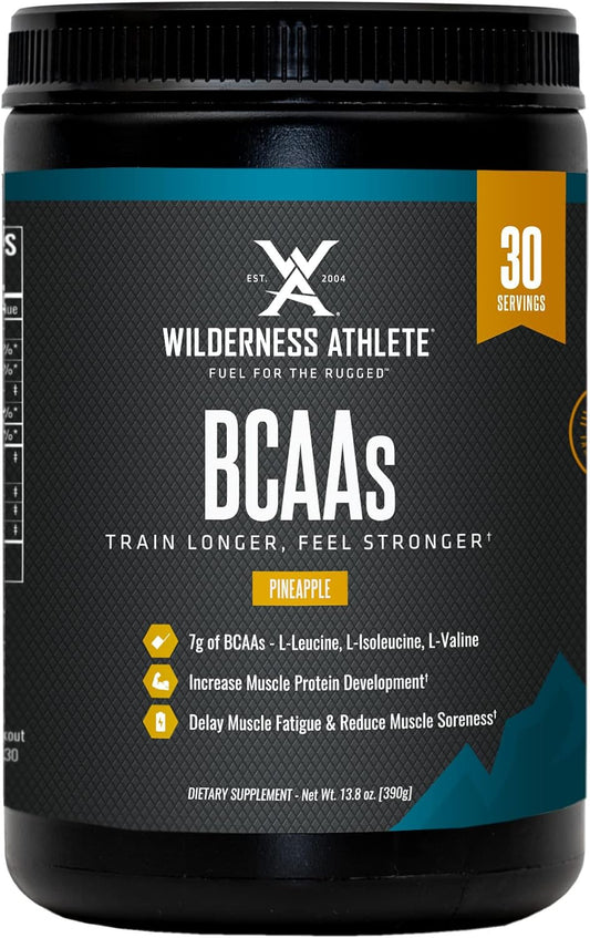 Wilderness Athlete BCAA Powder Pineapple Flavor - Essential Amino Acid Complex for Men & Women - Optimal BCAA Supplement