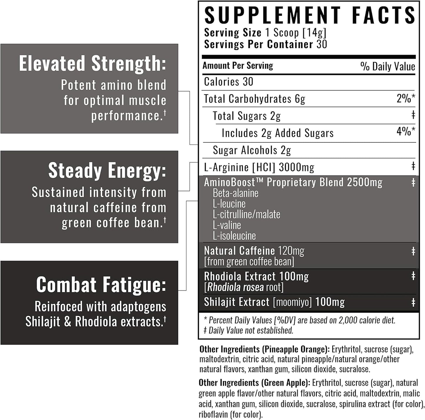 Wilderness Athlete Brute Force Pre-Workout Powder - Natural Caffeine Drink for Men & Women - Pineapple Orange Flavor