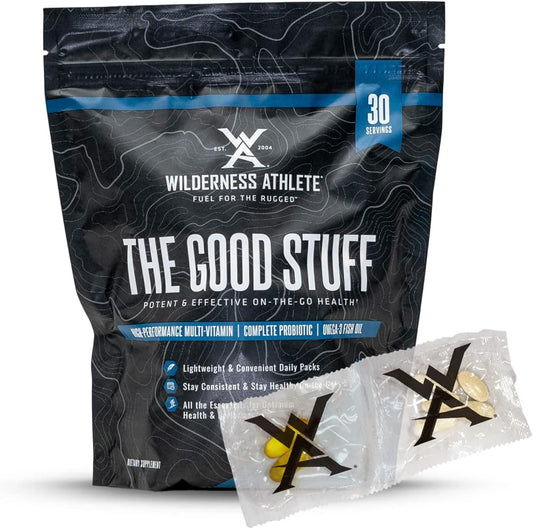 Wilderness Athlete Daily Vitamin Pack for Men & Women - Multivitamin with Probiotics, Omega-3 Fish Oil, Zinc - Health Supplement