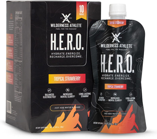 Wilderness Athlete H.E.R.O. Energy Powder - Hydration Electrolyte Mix with Vitamin C - Zero Sugar (10ct. Box)