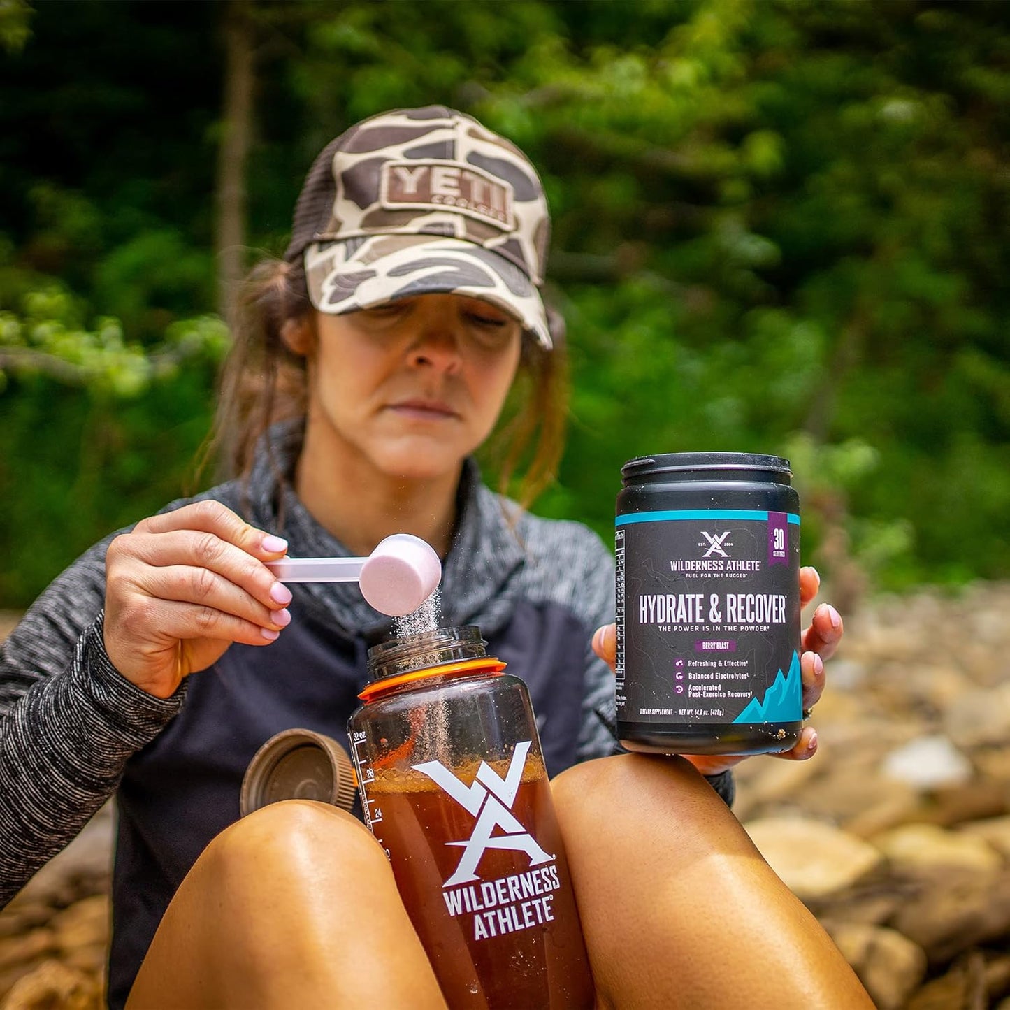 Wilderness Athlete Hydrate & Recover Powder Drink Mix - Electrolytes & BCAAs - Vitamin C - Watermelon - 30 Servings