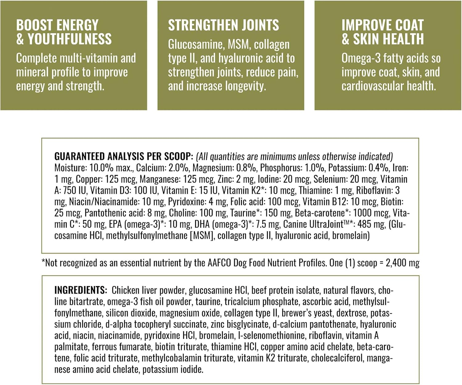 Wilderness Athlete K9 Athlete Dog Joint Supplement & Multivitamin - Puppy to Senior Dogs - Joint Health & Vitamins