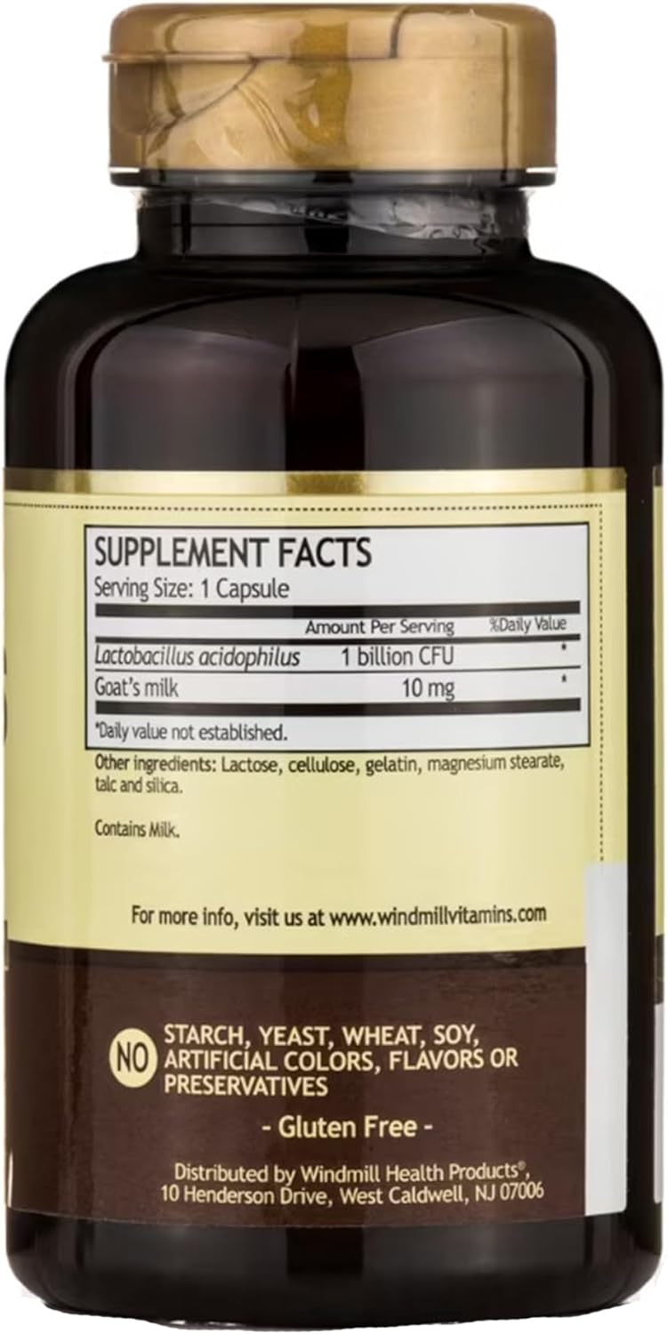 Windmill Acidophilus with Goat Milk Capsules - Pack of 100