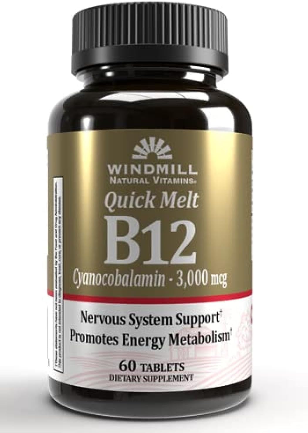Windmill B-12 3000 mcg Quick Melt Tablets 60 Each (Pack of 2)