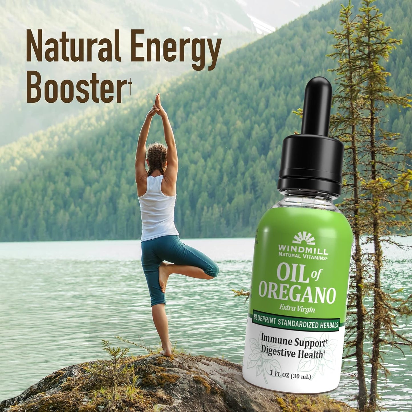 Windmill Natural Vitamins Oil of Oregano Herbal Blend for Immune & Digestive Health, 1 fl oz - 448 Servings