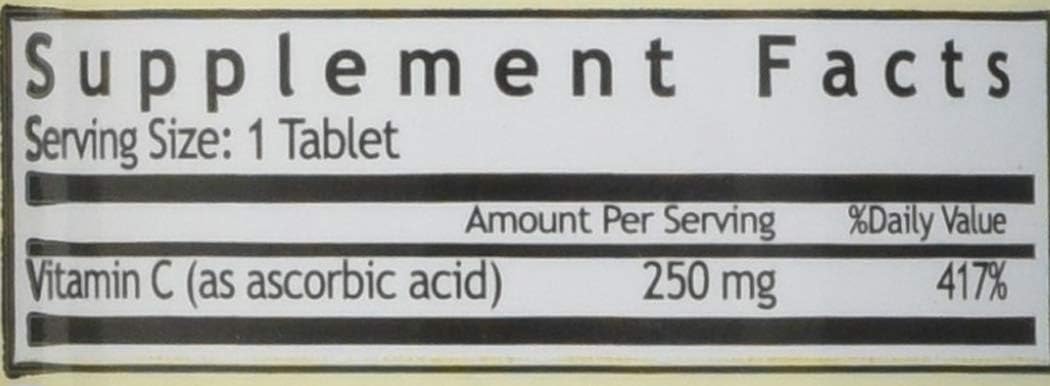 Windmill Vitamin C Tablets 250mg - 100 Count (Pack of 2) - Immune Support Supplement