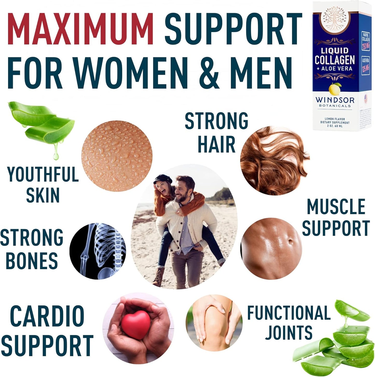WINDSOR BOTANICALS Appetite Suppressant and Liquid Marine Collagen Diet Beauty Bundle