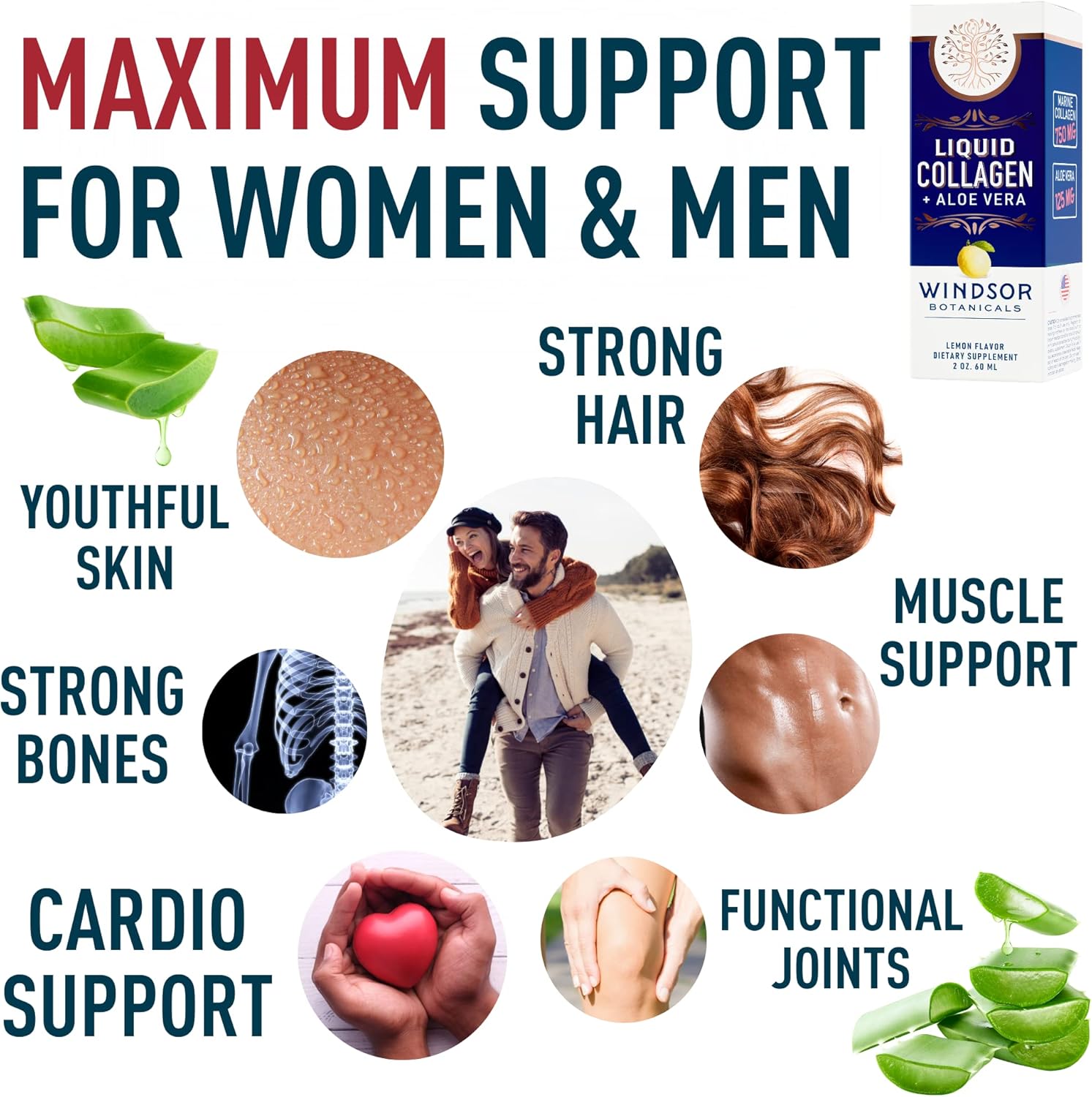 WINDSOR BOTANICALS Appetite Suppressant and Liquid Marine Collagen Diet Beauty Bundle