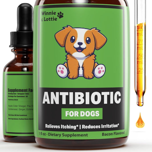 Winnie & Lottie Natural Dog Antibiotics - Supports Itch Relief, Allergy Relief, Immune Health - 1 oz