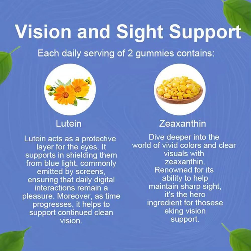 Wins Town Blueberry Lutein Gummies for Adults - Eye Care Supplement with Lutein & Zeaxanthin, 60 Count