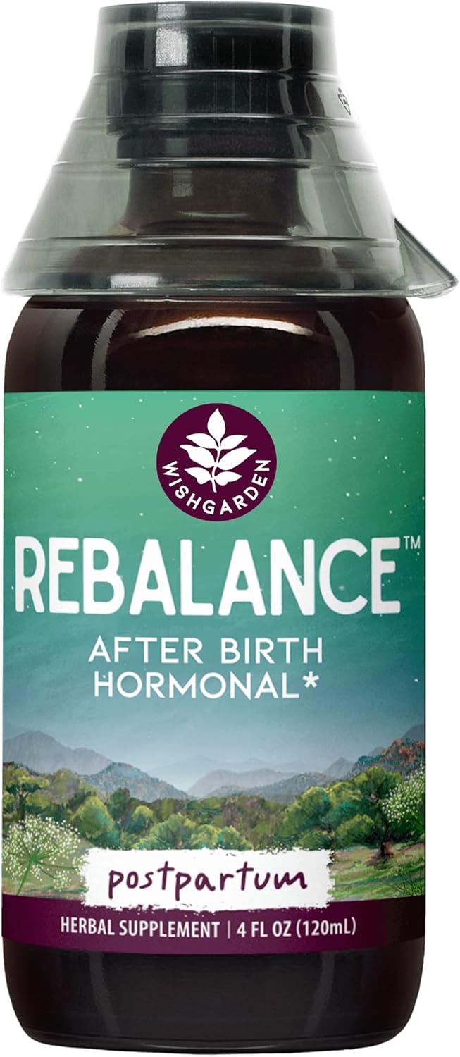 WishGarden Herbs ReBalance Postnatal Hormonal Support Supplement with Vitex Berry & Motherwort - 4oz Bottle