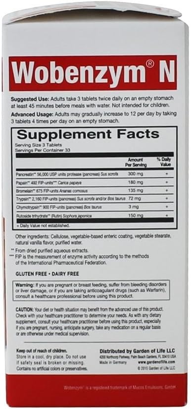 Wobenzym N 100 Tablets by Mucos Pharma - Naturally Vitamins