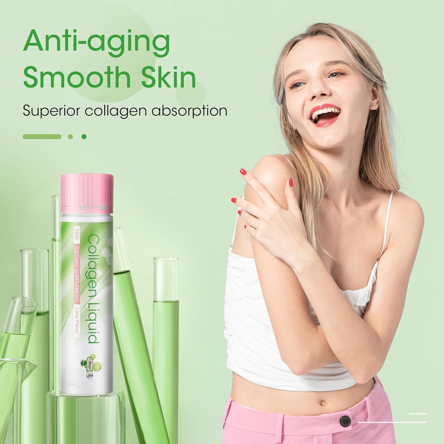 Women's Alliwise Liquid Collagen Drink with Marine Peptides, Glutathione, Vitamin C & Biotin - Anti-Aging Beauty Supplement for Skin Revitalization - 2500mg (Pack of 30, Lemon Flavor)