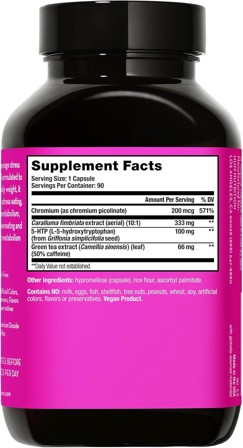 Women's Appetite Suppressant with Caralluma, Chromium, 5 HTP, Green Tea Extract - 90 Capsules